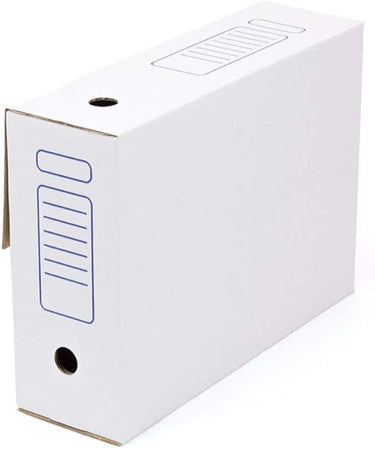 ONLY BOXES, Pack 20 Cajas de Archivo, Montaje Automático, 36x11.1x27.1 cm, Tamaño Folio, Lomo de 103 mm, 20 Unidades, Color Blanco